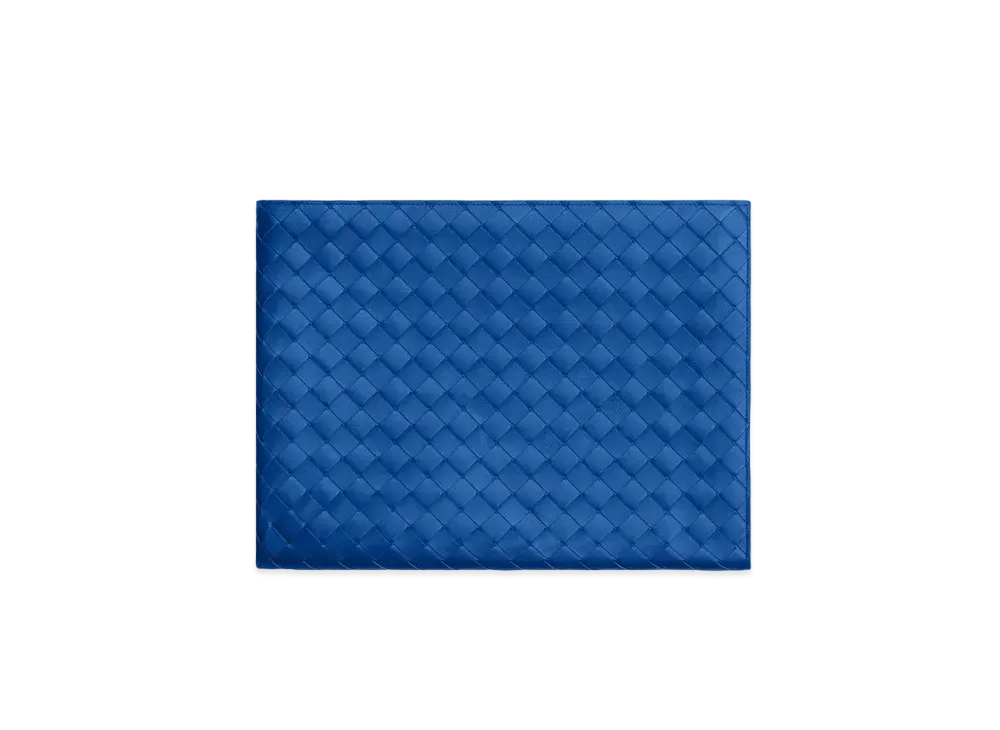 Bottega Veneta Half-Zip Pouch "Cobalt"