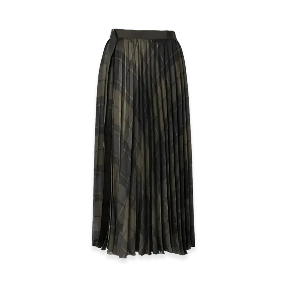 sacai Plaid Print Skirt "Khaki/Navy"