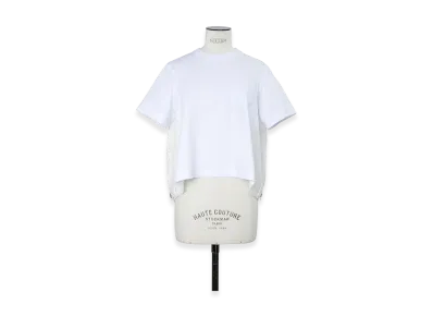 sacai Women's Denim x Cotton Jersey T-Shirt "White/Off White"