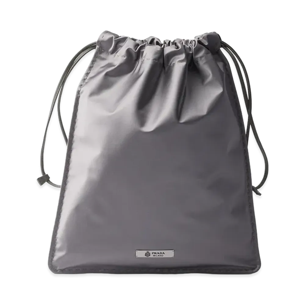 PRADA Wish Silk Duchess Pouch "Hematite"