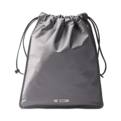 PRADA Wish Silk Duchess Pouch "Hematite"