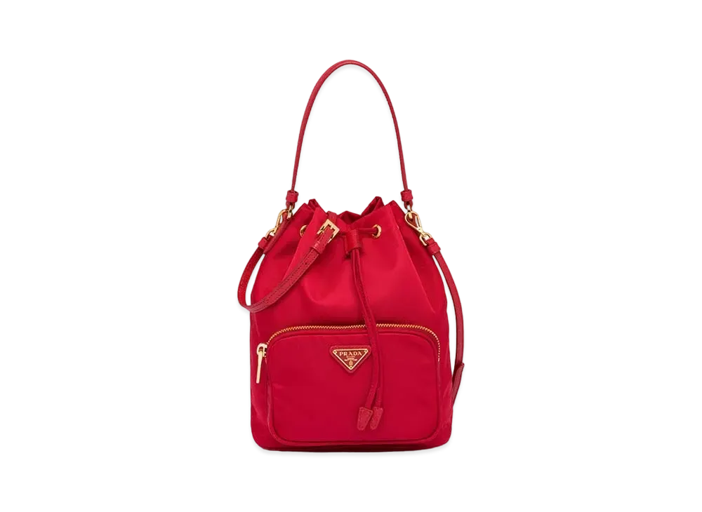 PRADA Duet Nylon Shoulder Bag "Red"