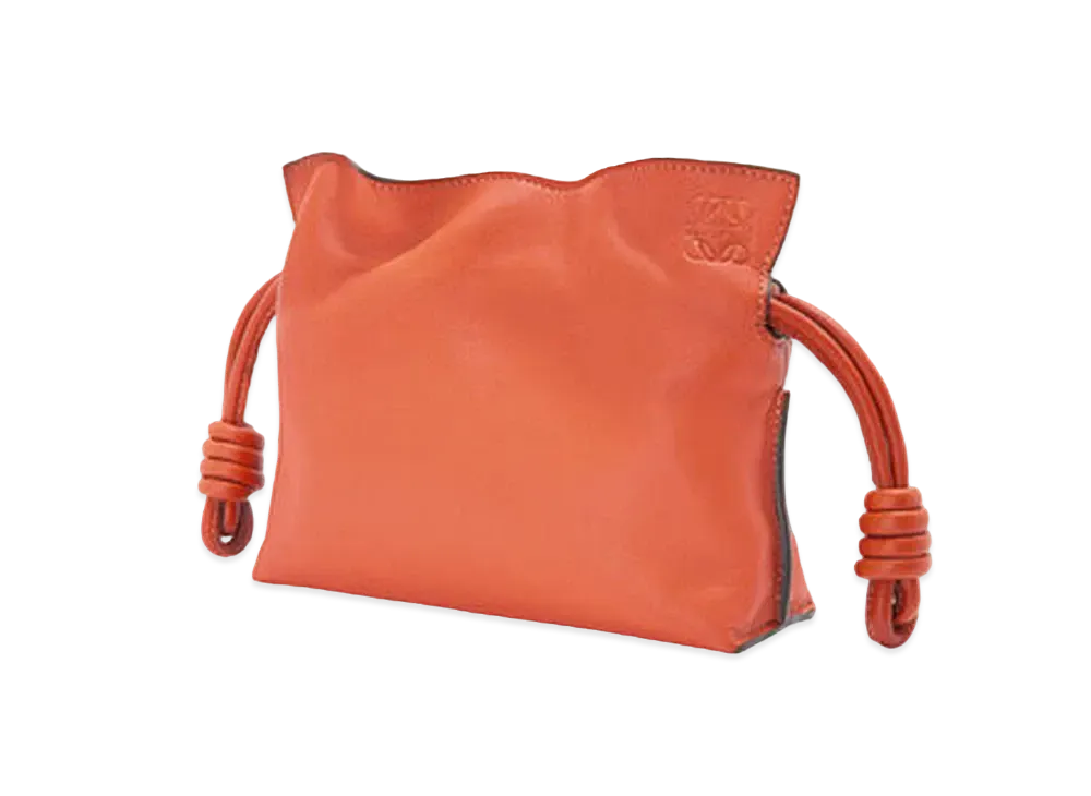 LOEWE Nano Flamenco Clutch In Nappa Calfskin "Vermillion"
