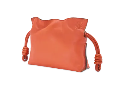 LOEWE Nano Flamenco Clutch In Nappa Calfskin "Vermillion"