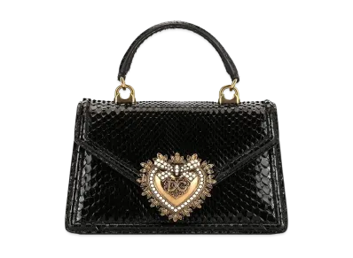 Dolce&Gabbana Devotion Bag Small Python "Black"