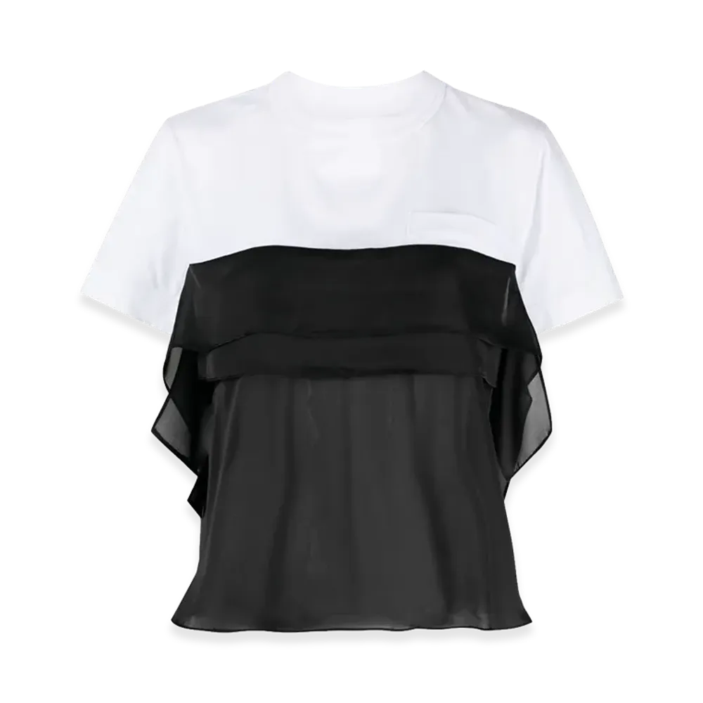 sacai Women's T-Shirts "White/Black"