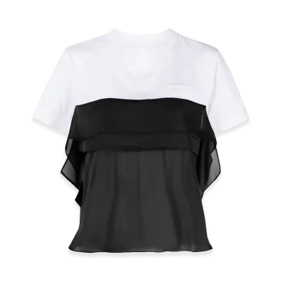 sacai Women's T-Shirts "White/Black"