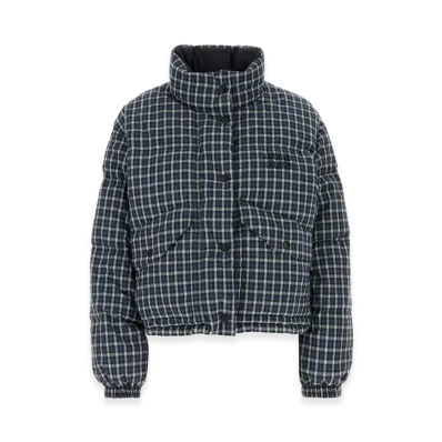 MIU MIU Women's Reversible Puffer Jacket Flanella Anche Pongetec "Blue"