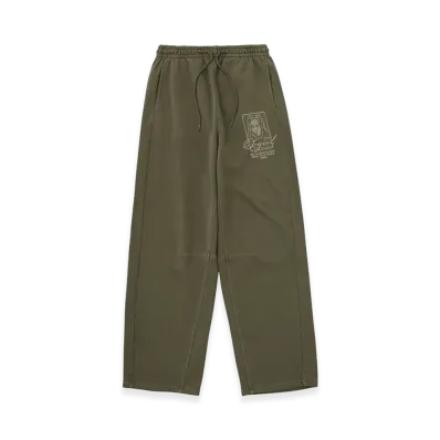 X-Girl Women's Pigment Dyed Face And Logo Square Patch Sweatpants "Olive"