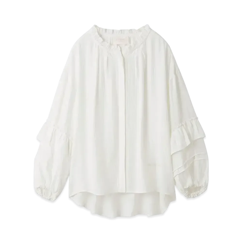 GELATO PIQUE Frill Blouse "Off White"
