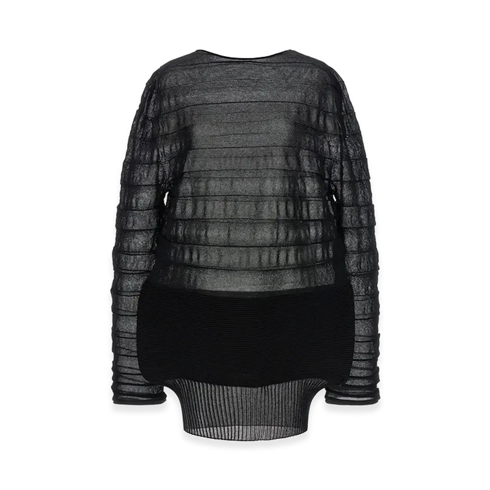ISSEY MIYAKE Womens Moving Knit Top "Black"