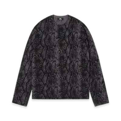 Stussy Python Knit Crew "Charcoal"