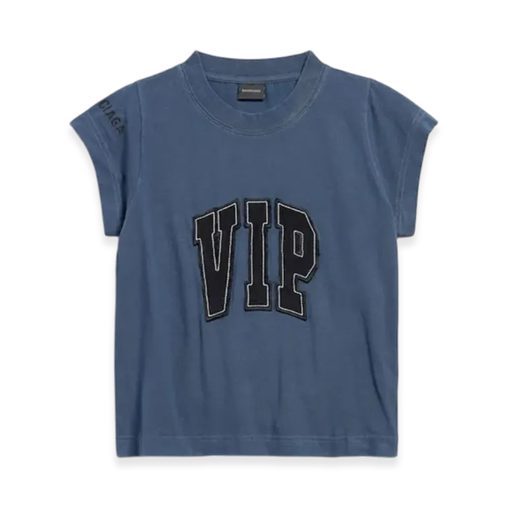 BALENCIAGA Vip Team Logo Shrunk T-Shirt "Blue"