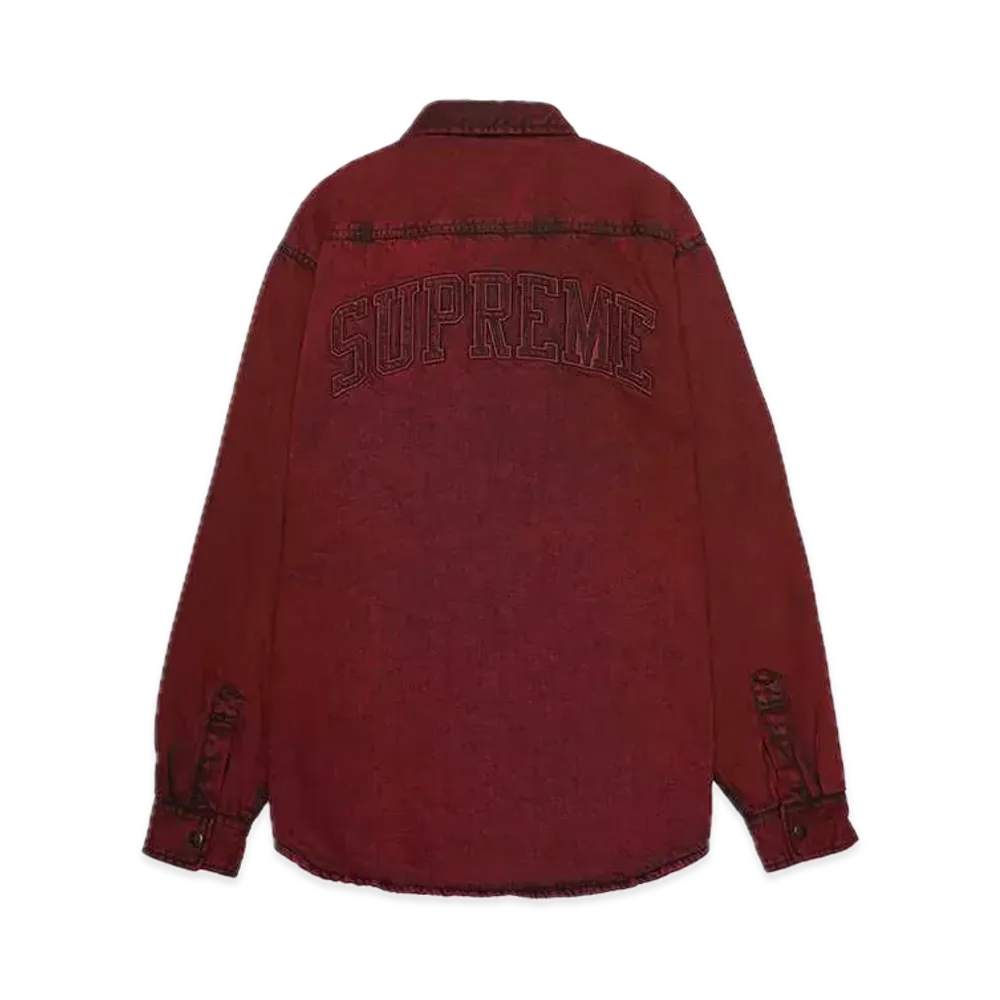 Supreme Faux Shearling Lined Work Shirt "Red Denim" (24FW)