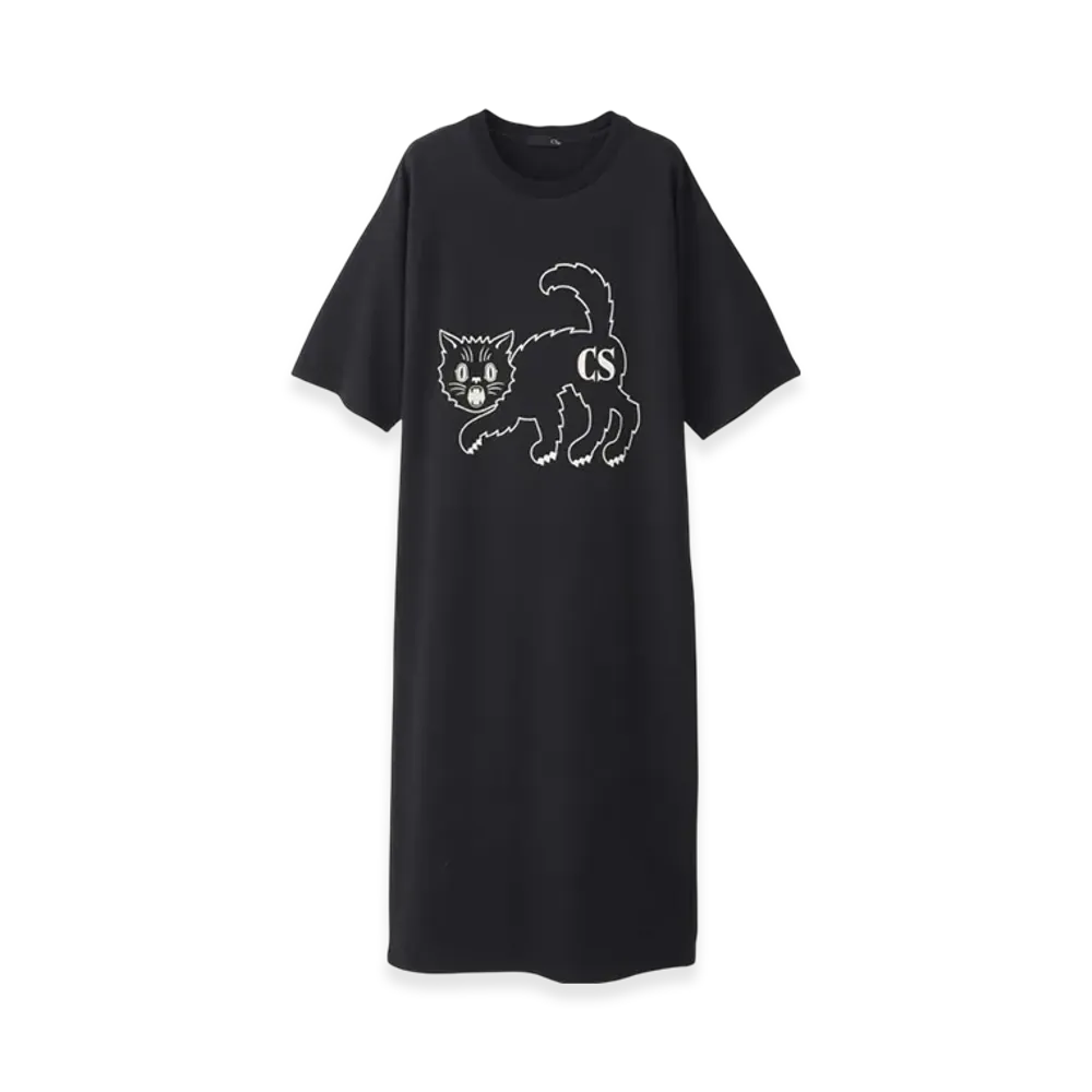 HYSTERIC GLAMOUR Cat B&W Dress "Black"