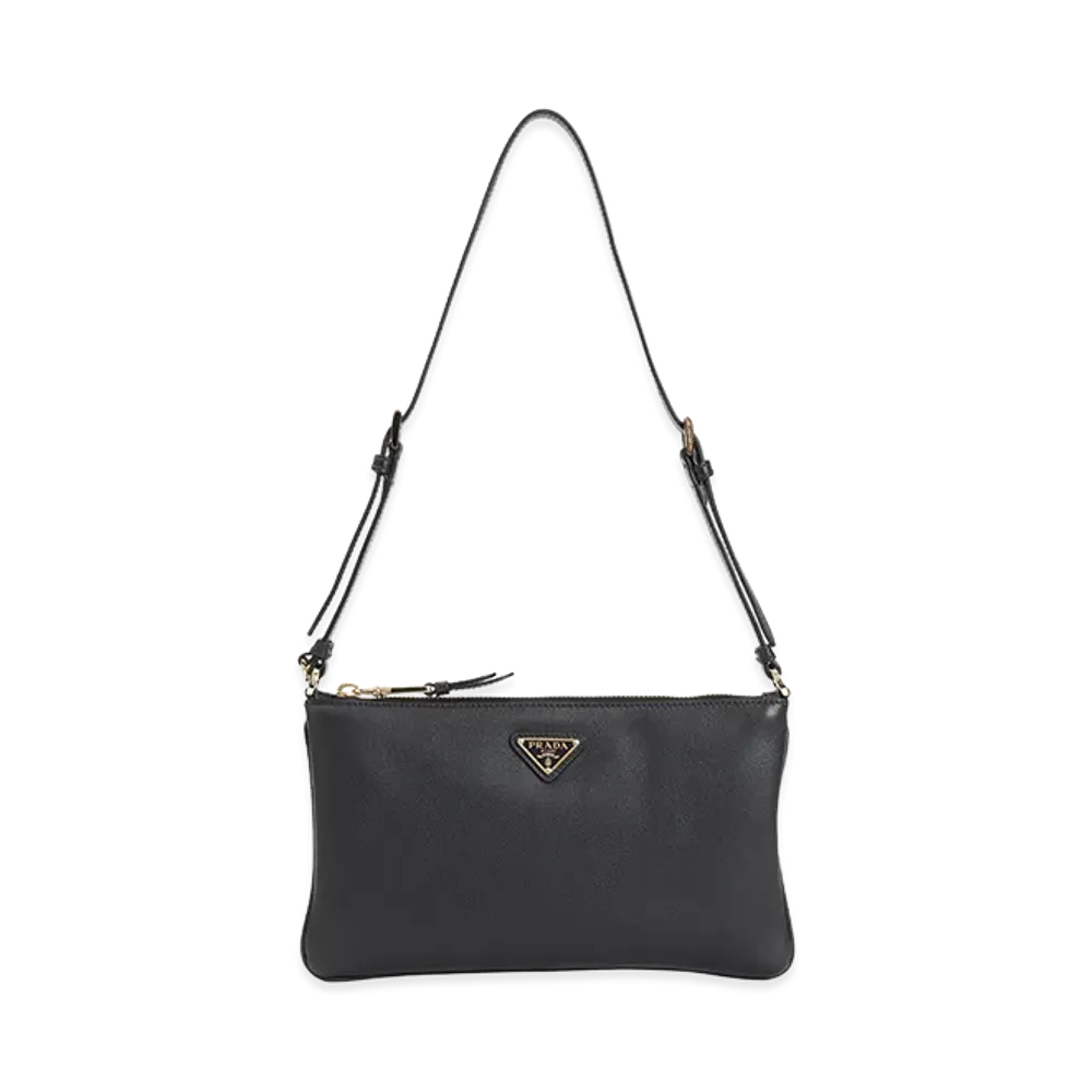 PRADA Women's Logo Shoulder Bag "Black"