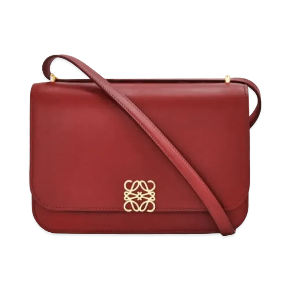 LOEWE Goya Bag In Silk Calfskin "Deep Red"