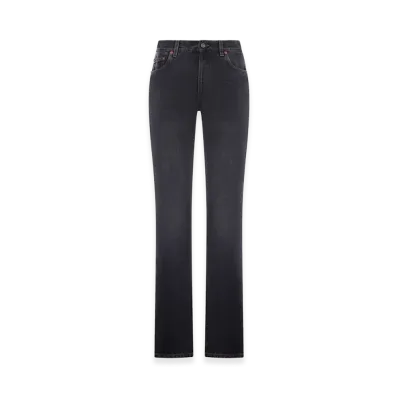 Saint Laurent Women's Straight Leg Denim Jeans "Black"