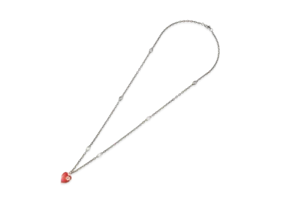 GUCCI Necklace With Interlocking G Enamel Heart
