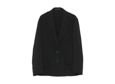 Yohji Yamamoto Pour Homme 18MOMME CRAPE DE CHINE SHORT SILK JACKET "Black"