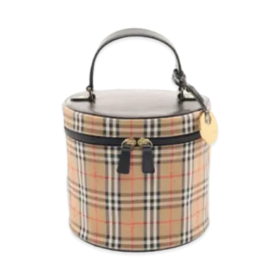 BURBERRY Nova Check Vanity Bag With Burberry's Charm "Beige"