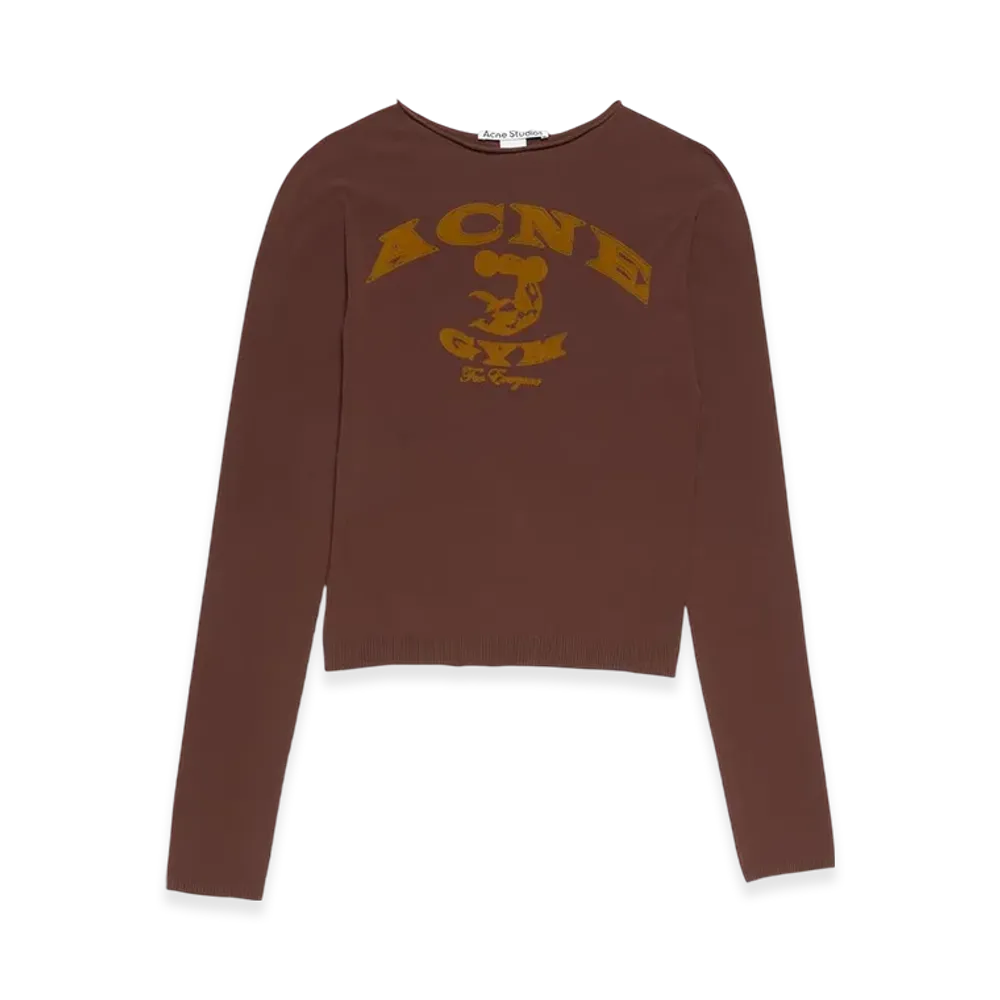 Acne Studios Fitted Crewneck Knitwear "Burgundy/Brown"