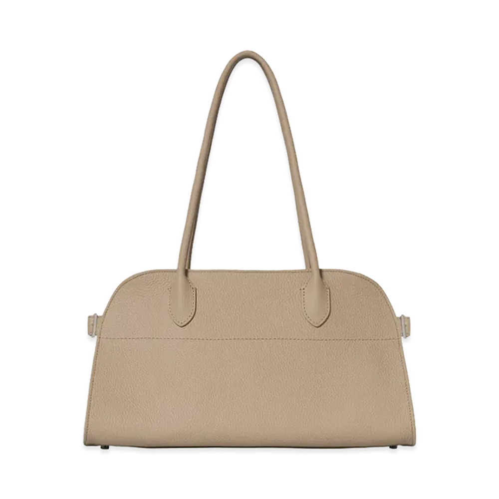 The Row Women's Margaux Shoulder 12 Leather Bag "Dark Taupe"