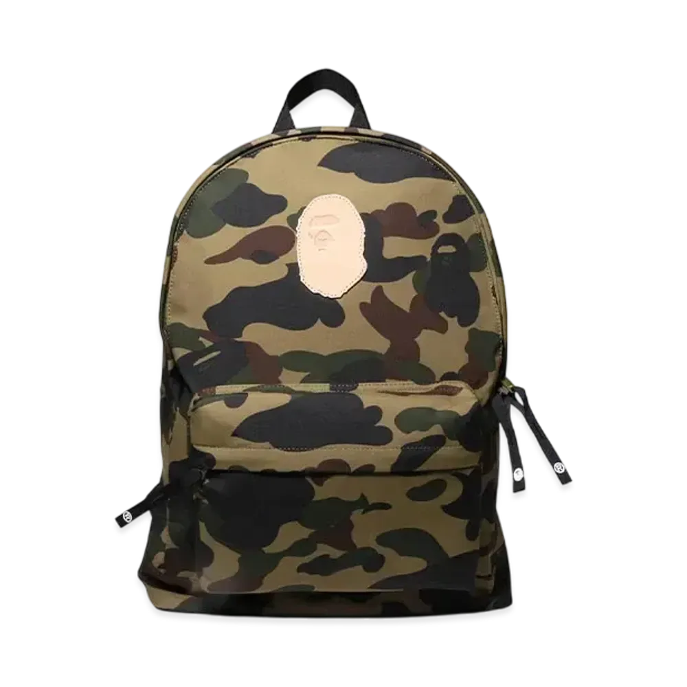 A BATHING APE 1St Camo Ape Head Patch Daypack "Green"