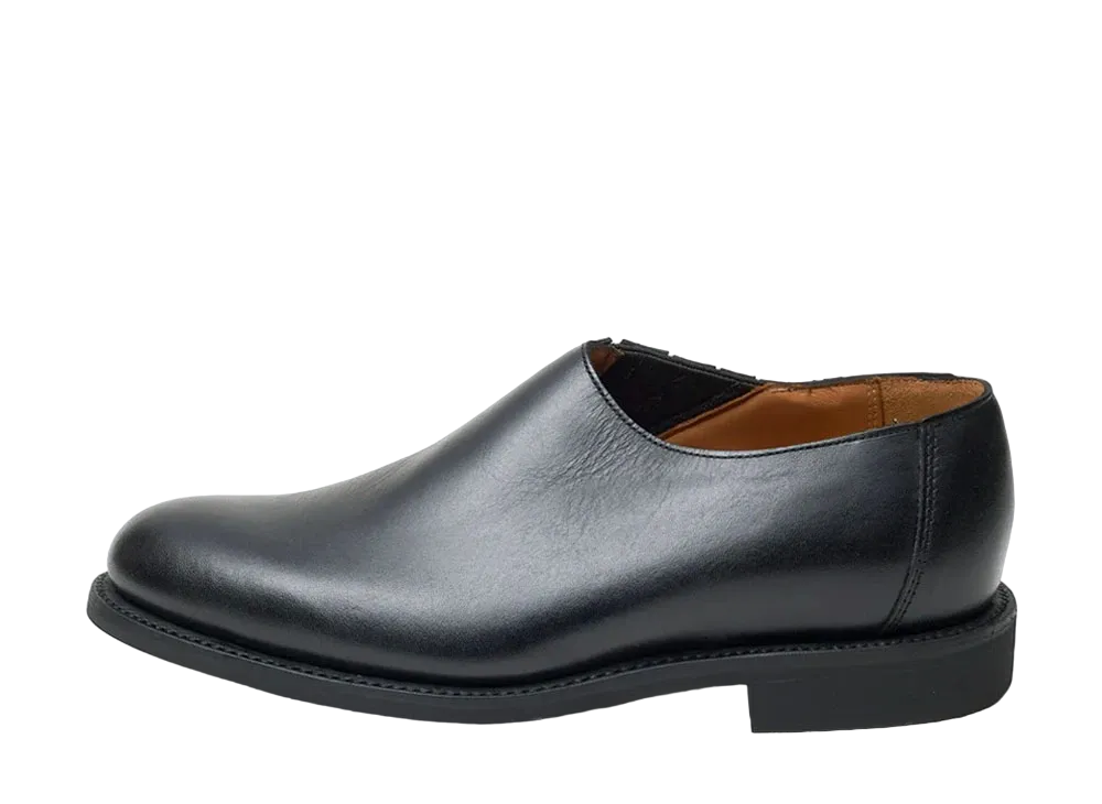 SANDERS Women's Slip On With Elastic 266 Panda Calf Leather "Black" 2476B