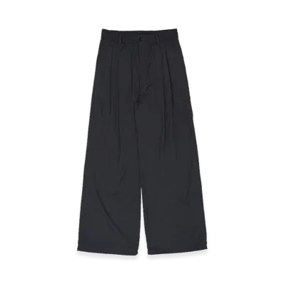 YOKE Silk Nylon 2Pleated Easy Pants "Dusty Navy"