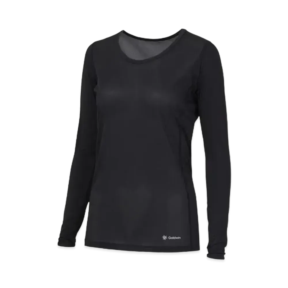 Goldwin Cooling Round Neck Long Sleeve (C3 Fit / Ladies) "Black"