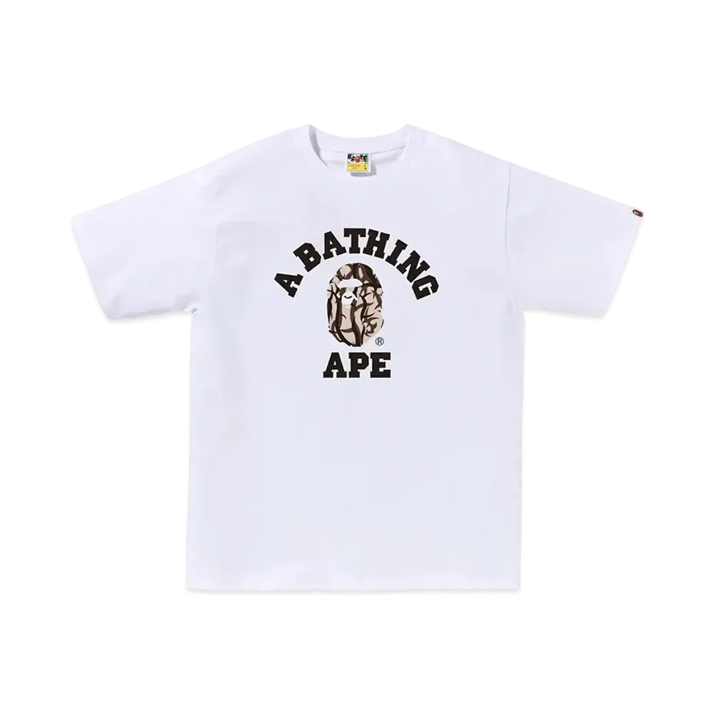 A BATHING APE Trial Camo College Tee "White/Beige"