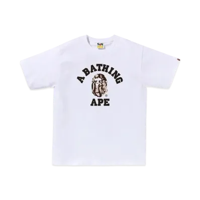 A BATHING APE Trial Camo College Tee "White/Beige"