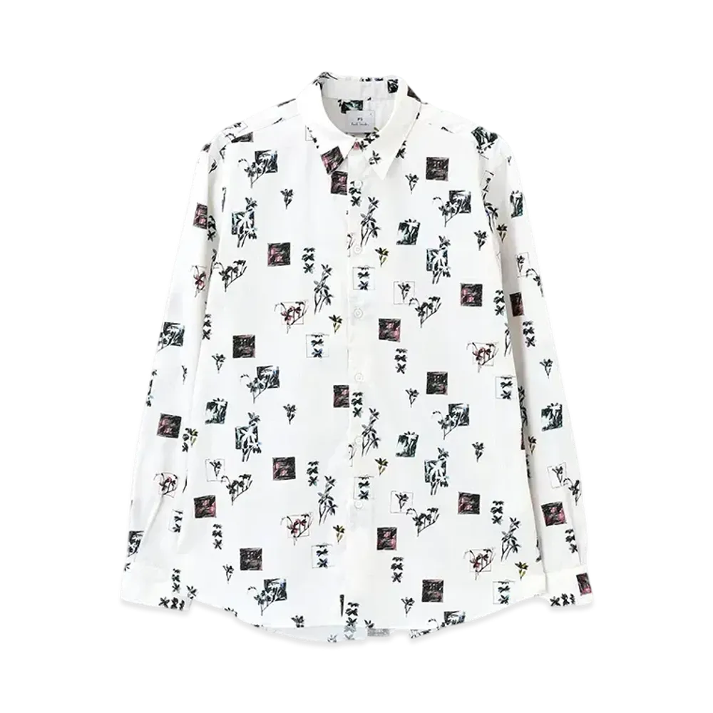 Paul Smith Drawing Floral Casual Shirt "White"