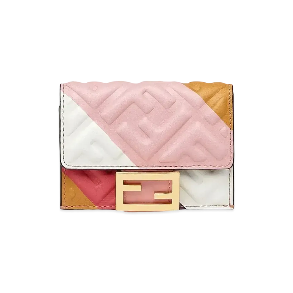 FENDI Micro Tri-Fold Wallet Nappa Leather "White"