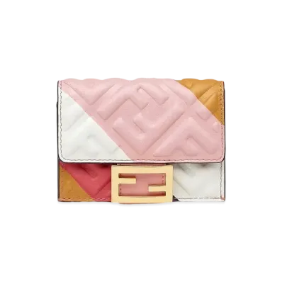 FENDI Micro Tri-Fold Wallet Nappa Leather "White"