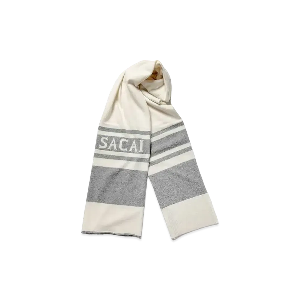 sacai Wool Cashmere Scarf "Off White"