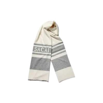 sacai Wool Cashmere Scarf "Off White"
