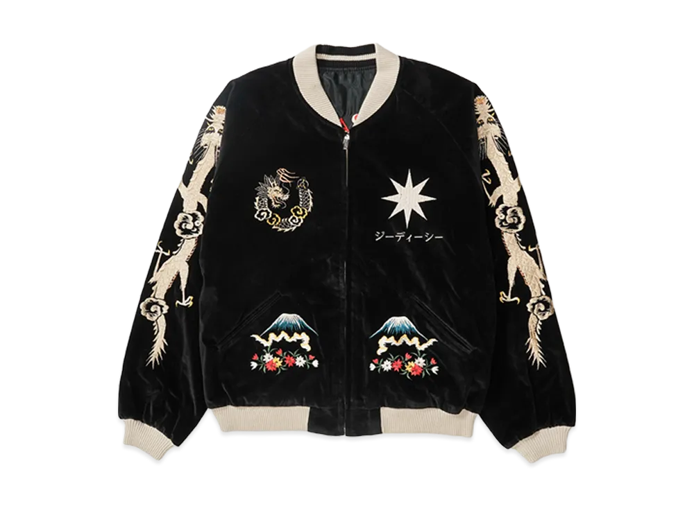 GDC x TAILOR TOYO Velveteen x Acetate Souvenir Jacket PHOENIX x ALASKAN EAGLE "Black"