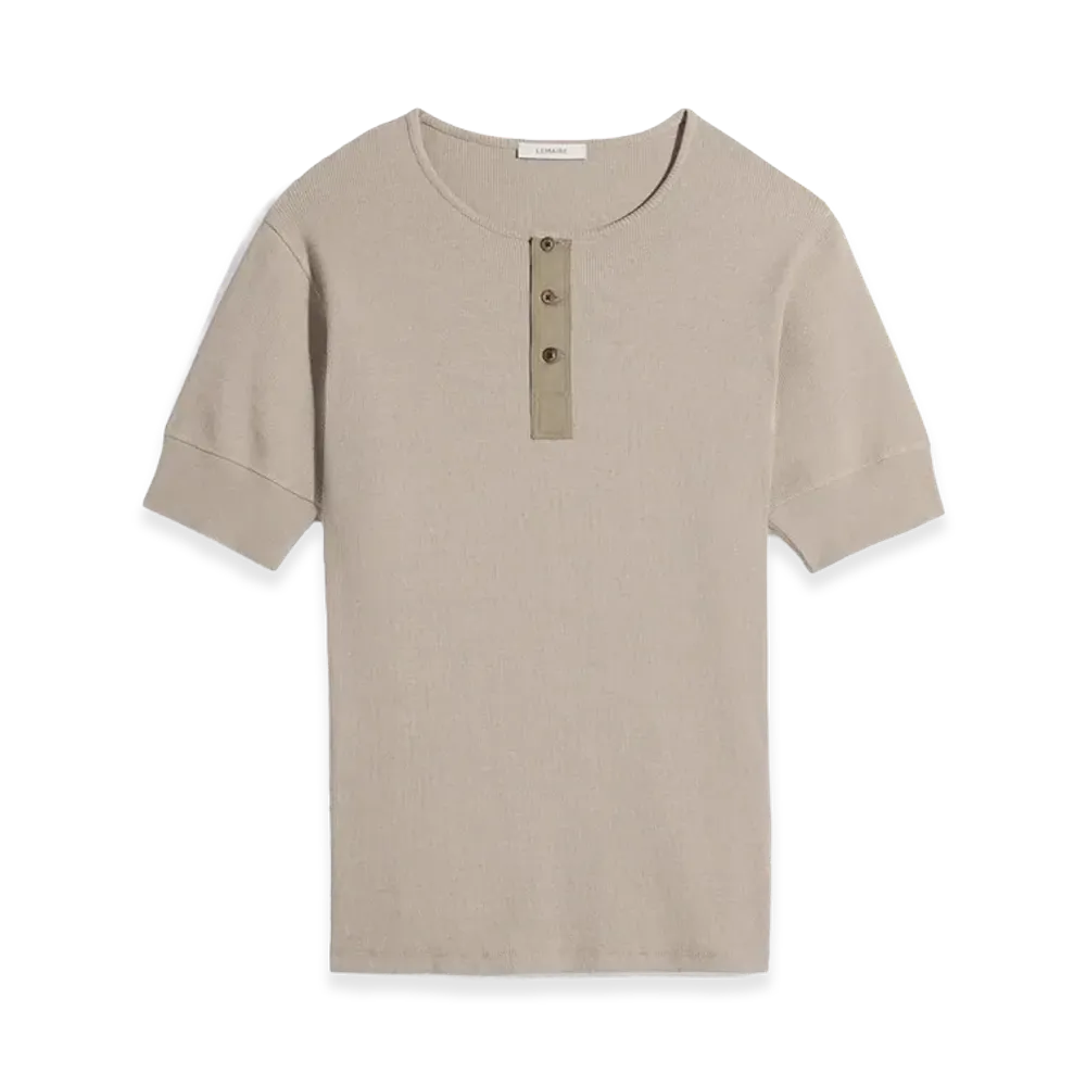 LEMAIRE Jersey Rib Henley Top "Sage"