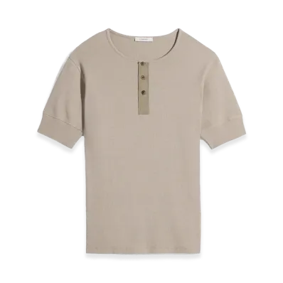 LEMAIRE Jersey Rib Henley Top "Sage"