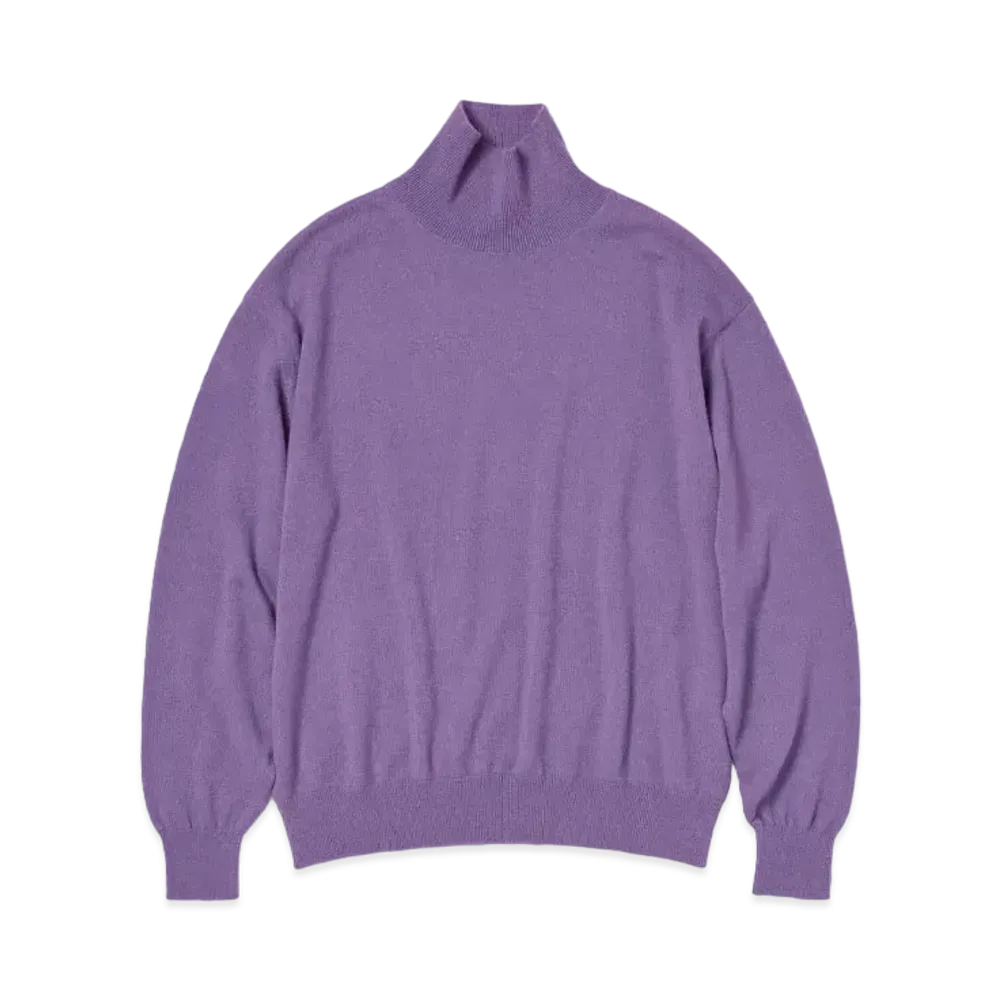 AURALEE Baby Cashmere Knit Turtle "Purple"