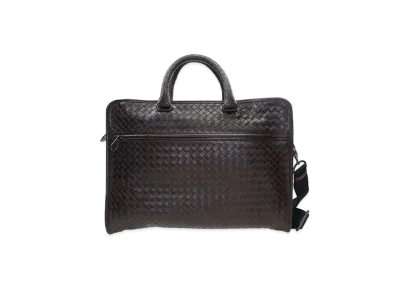 Bottega Veneta Lambskin Hand Bag "Dark Brown"