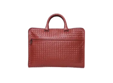Bottega Veneta Leather Hand Bag "Red"