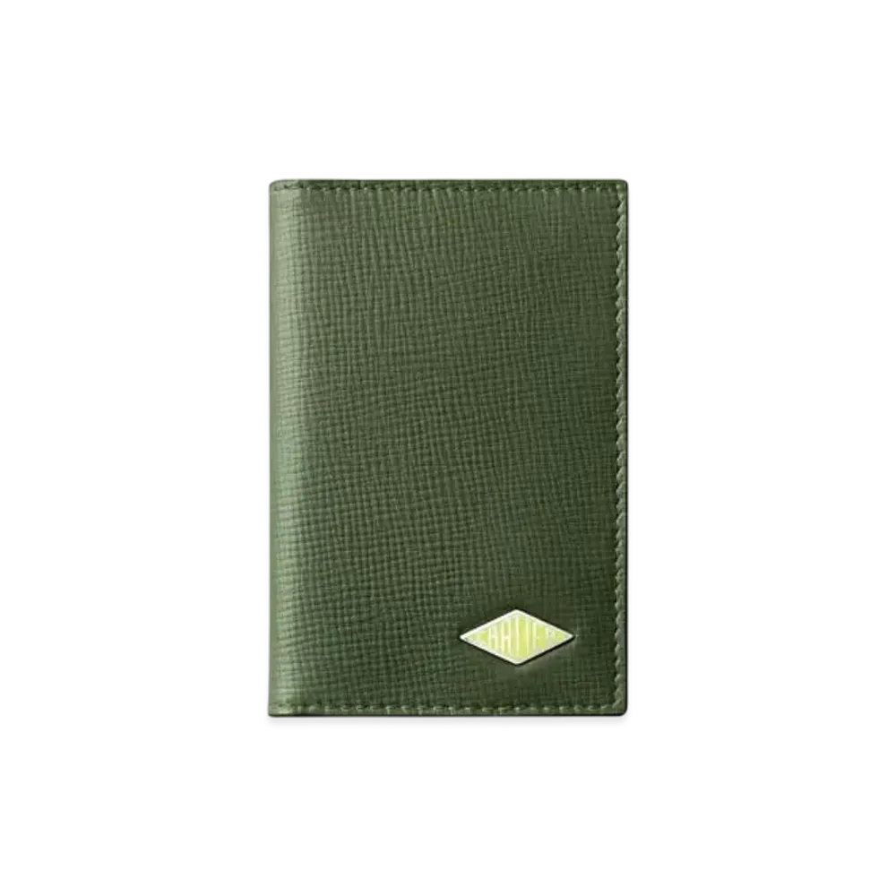 Cartier Four-Credit Card Wallet, Cartier Losange "Khaki/Yellow"