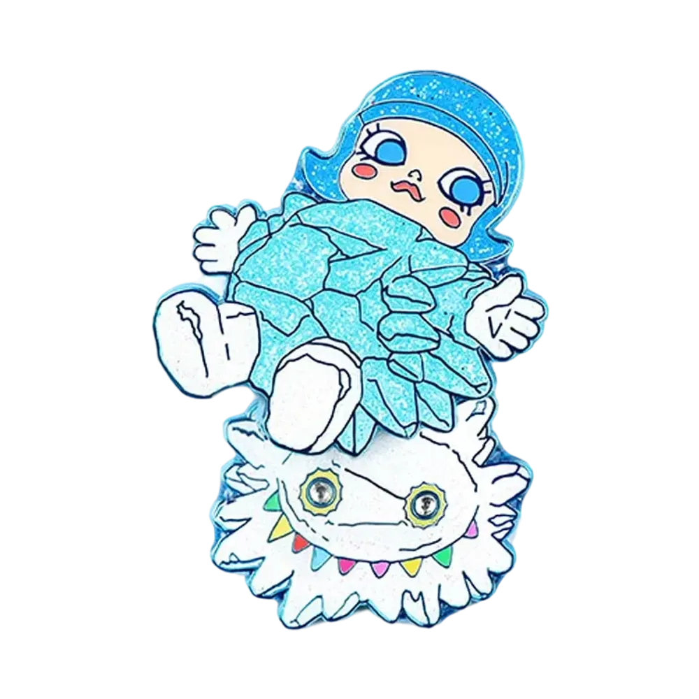 POP MART MOLLY x INSTINCTOY EROSION MOLLY COSTUME Pin Badge (ICE LIQUID MOLLY)