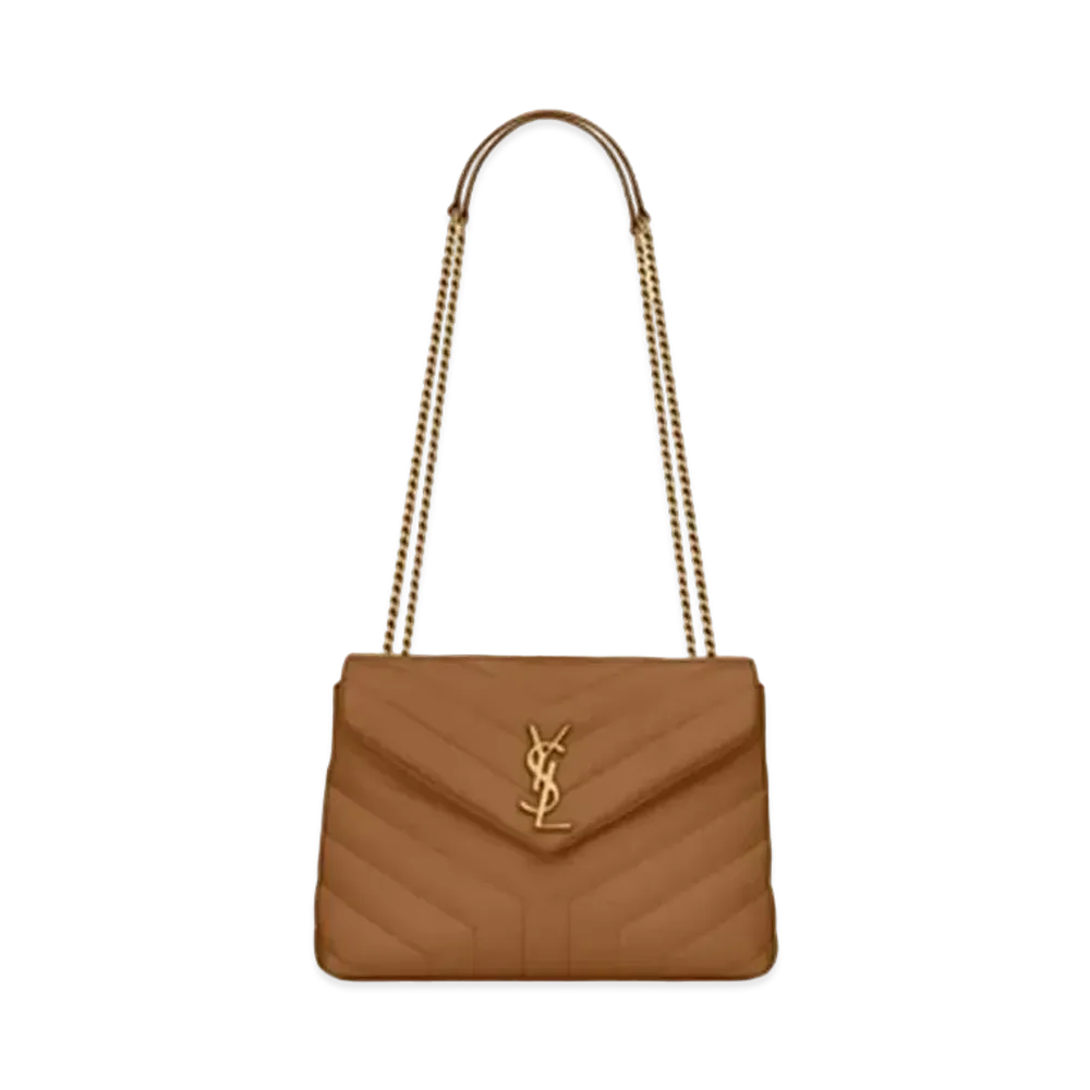 Saint Laurent Loulou Small In Matelasse Y Leather "Natural Dark"