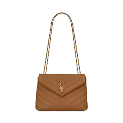 Saint Laurent Loulou Small In Matelasse Y Leather "Natural Dark"