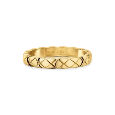 CHANEL Coco Crush Ring Quilted Motif Mini Version 18K "Yellow Gold"
