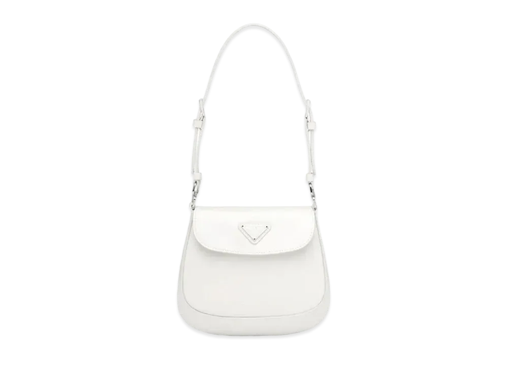 PRADA Cleo Brushed Leather Mini Bag "White"